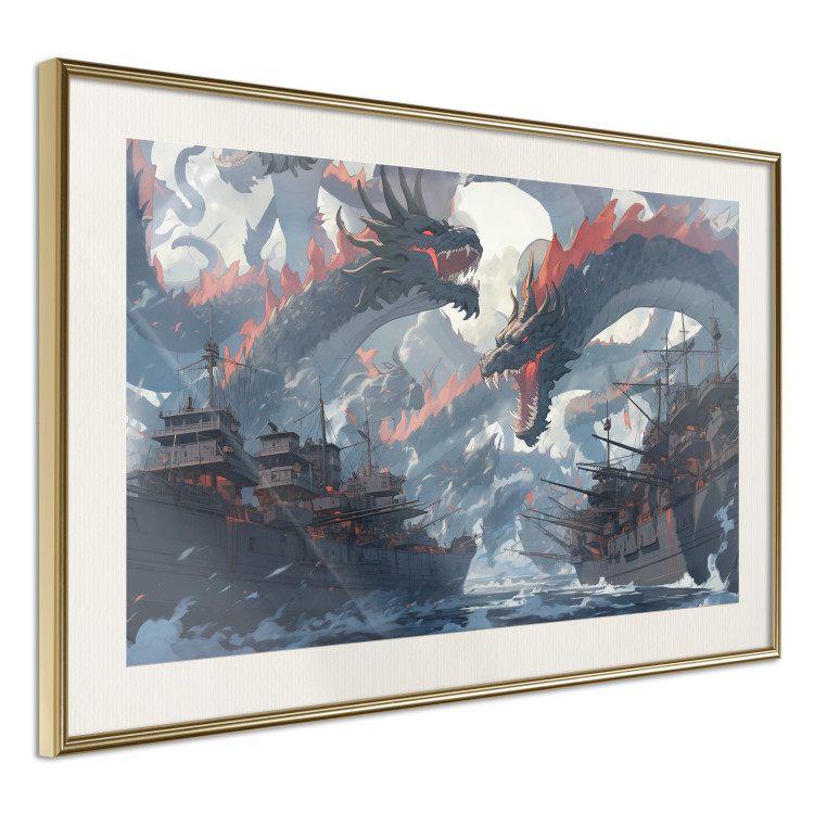 Wall Poster Monsters and Ships - Dragons and Warships During the Naval Battle 150671 additionalImage 3