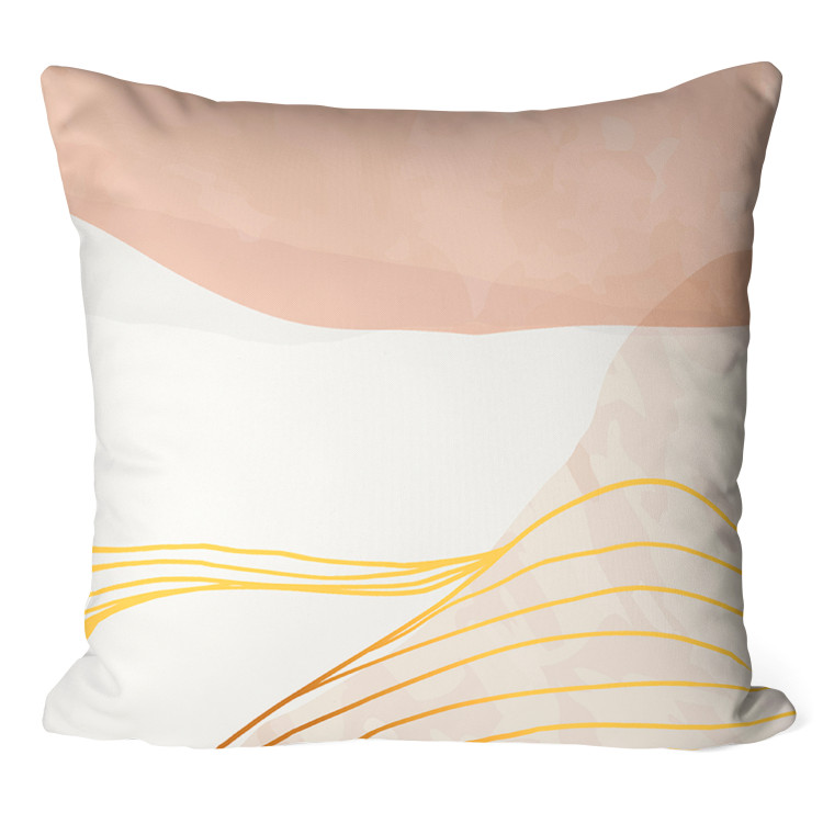 Decorative Microfiber Pillow Shades of Pink - An Abstract Composition With Round Shapes and Lines 151371