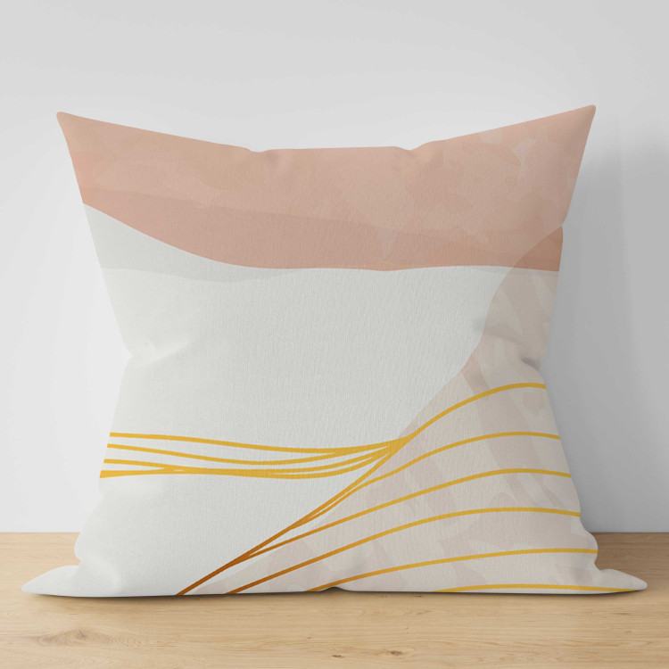 Decorative Microfiber Pillow Shades of Pink - An Abstract Composition With Round Shapes and Lines 151371 additionalImage 3