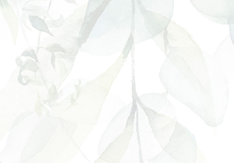 Canvas Pastel Leaves - Plants in Delicate Greens on a White Background 151771 additionalImage 5