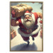Wall Poster Christmas Madness - A Muscular Santa Claus Carrying a Gift 151871 additionalThumb 9