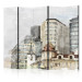 Room Divider Screen Cityscape - Watercolor Painted Buildings in Bright Colors II [Room Dividers] 159571