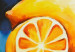 Canvas Yellow Lemon (1-piece) - still life with fruit on a blue background 46871 additionalThumb 3