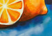 Canvas Yellow Lemon (1-piece) - still life with fruit on a blue background 46871 additionalThumb 2