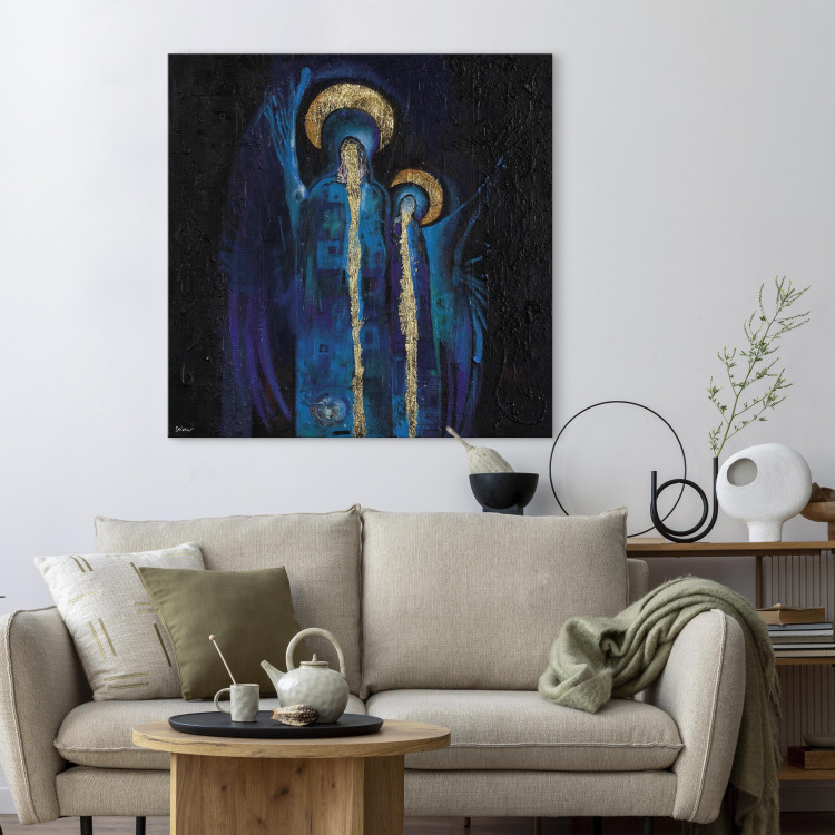Canvas Print The Saints (1-piece) - sacred fantasy with figures with a golden halo 47271 additionalImage 3