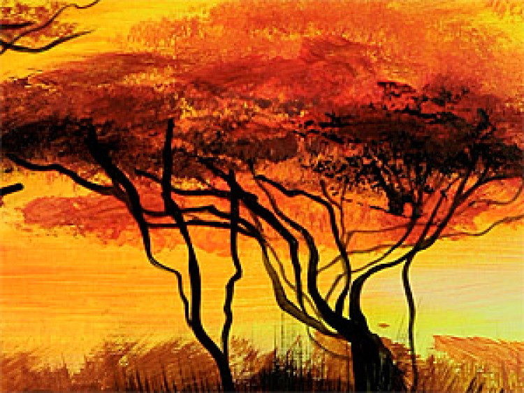 Canvas Print African savannah - a sunset full of warm colors 49271 additionalImage 2