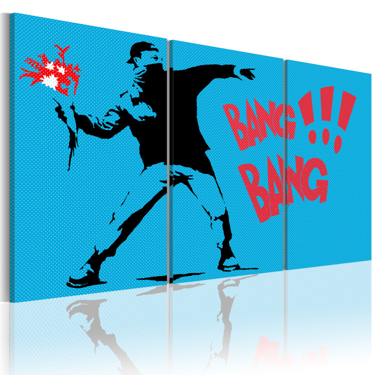 Canvas The best weapon - graffiti a la Banksy with a masked man 55471 additionalImage 2