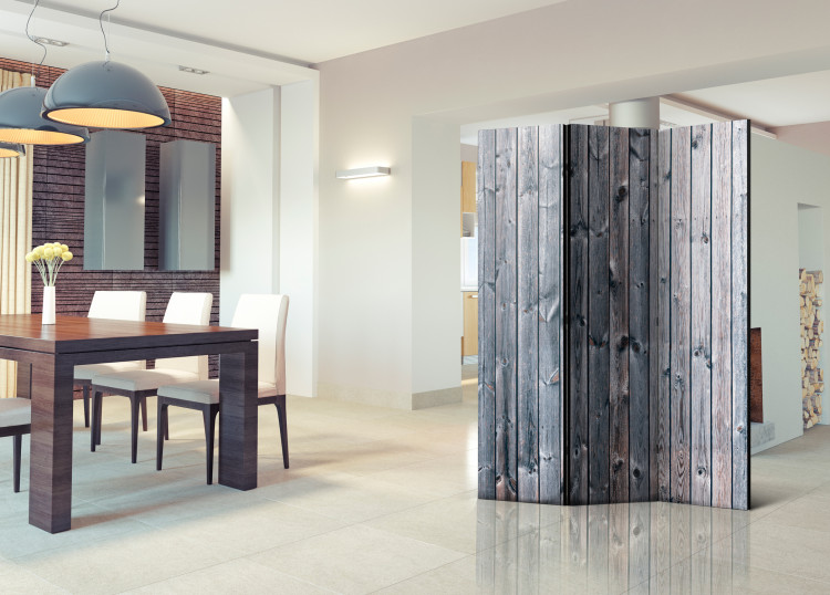 Room Divider Screen Rustic Elegance - texture of gray and faded wooden planks 95271 additionalImage 4