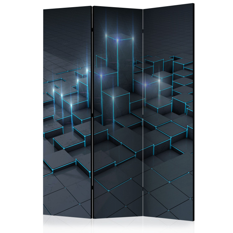 Room Divider Screen Black City - abstract architecture of black figures in space 95671