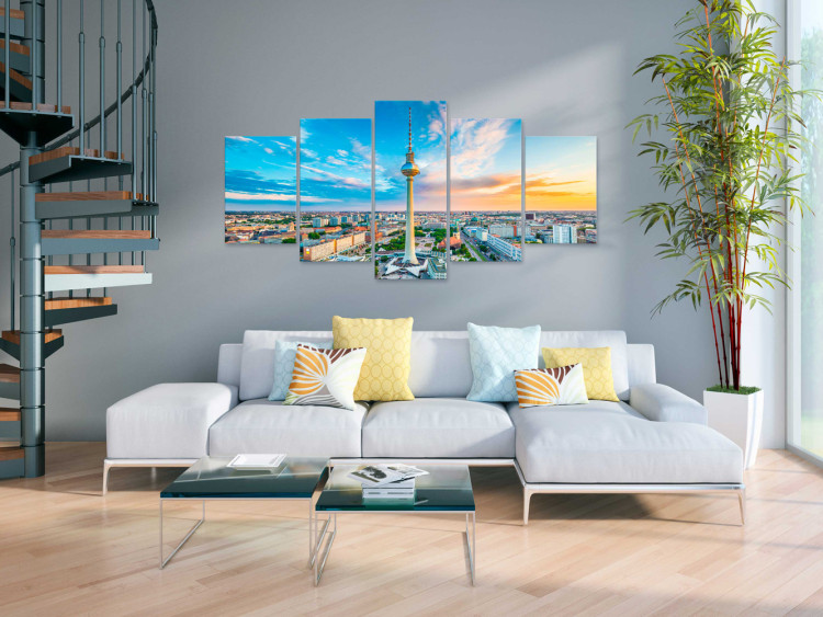 Canvas Art Print Berlin TV Tower - Panorama of Beautiful City Architecture 97871 additionalImage 3