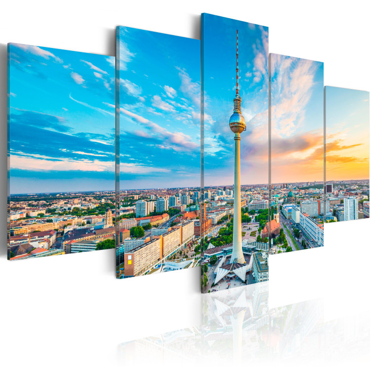 Canvas Art Print Berlin TV Tower - Panorama of Beautiful City Architecture 97871 additionalImage 2