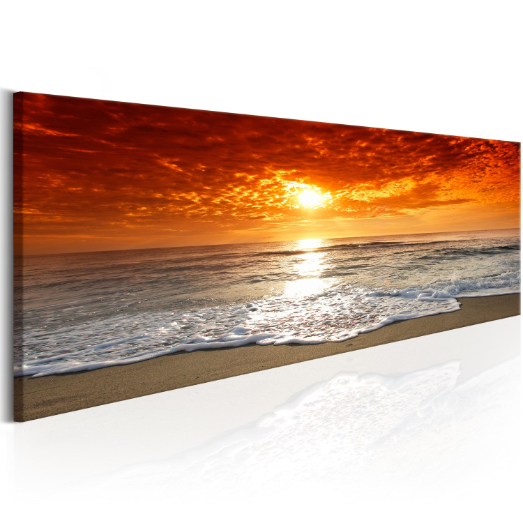 Canvas Art Print Calm Sea (1-piece) - Waves in Sunset Rays 105781 additionalImage 2