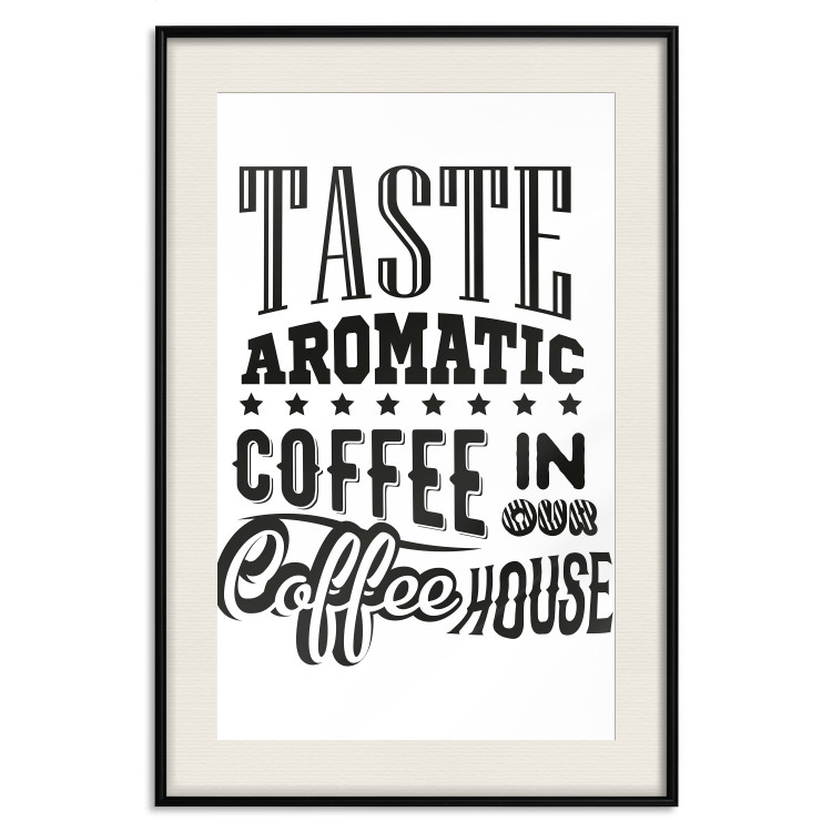 Wall Poster Taste Aromatic Coffee - black English texts related to coffee 114681 additionalImage 16