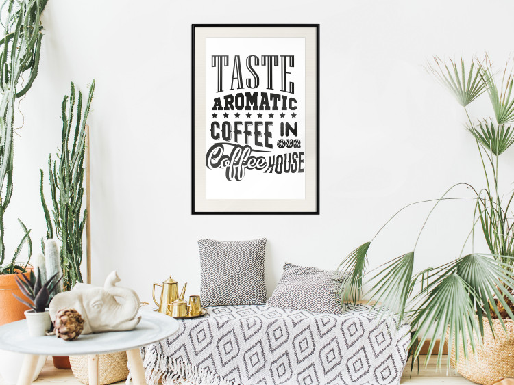 Wall Poster Taste Aromatic Coffee - black English texts related to coffee 114681 additionalImage 22