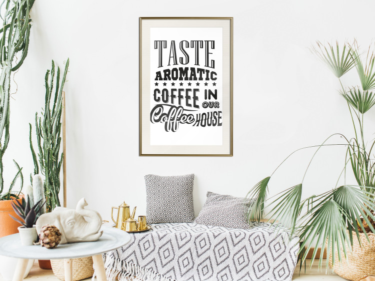 Wall Poster Taste Aromatic Coffee - black English texts related to coffee 114681 additionalImage 21