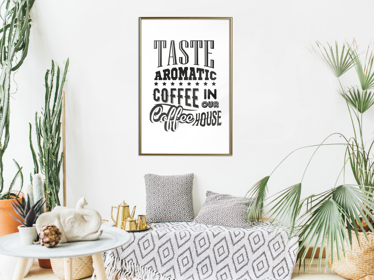 Wall Poster Taste Aromatic Coffee - black English texts related to coffee 114681 additionalImage 15