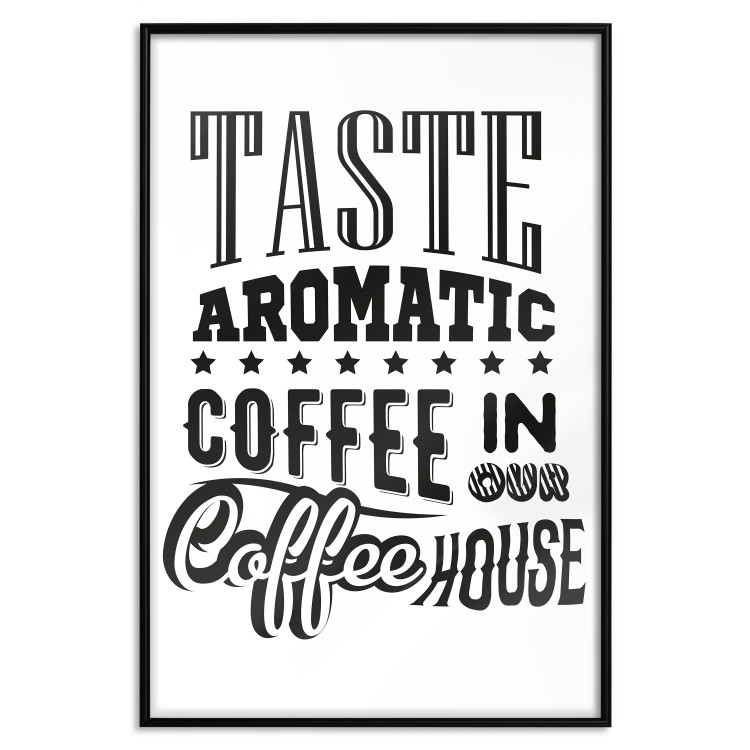 Wall Poster Taste Aromatic Coffee - black English texts related to coffee 114681 additionalImage 25