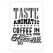 Wall Poster Taste Aromatic Coffee - black English texts related to coffee 114681