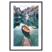 Poster Boats in the Dolomites - picturesque water landscape against a mountain range backdrop 116681 additionalThumb 17