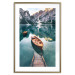 Poster Boats in the Dolomites - picturesque water landscape against a mountain range backdrop 116681 additionalThumb 16
