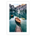 Poster Boats in the Dolomites - picturesque water landscape against a mountain range backdrop 116681 additionalThumb 26
