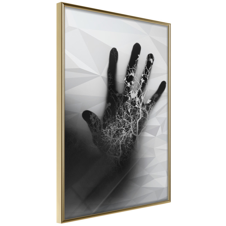 Wall Poster Magical Hand - black and white geometric abstraction with plant motif 117281 additionalImage 11