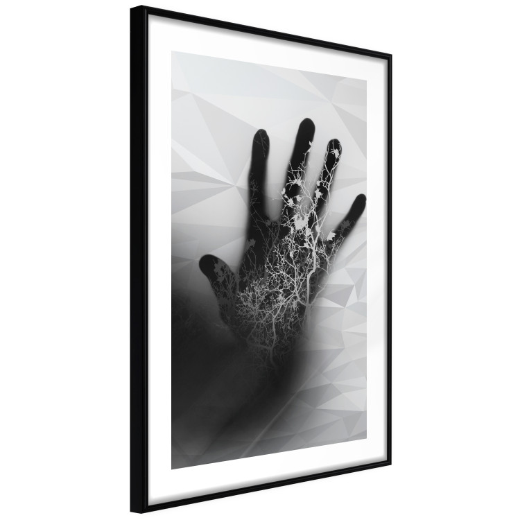 Wall Poster Magical Hand - black and white geometric abstraction with plant motif 117281 additionalImage 10