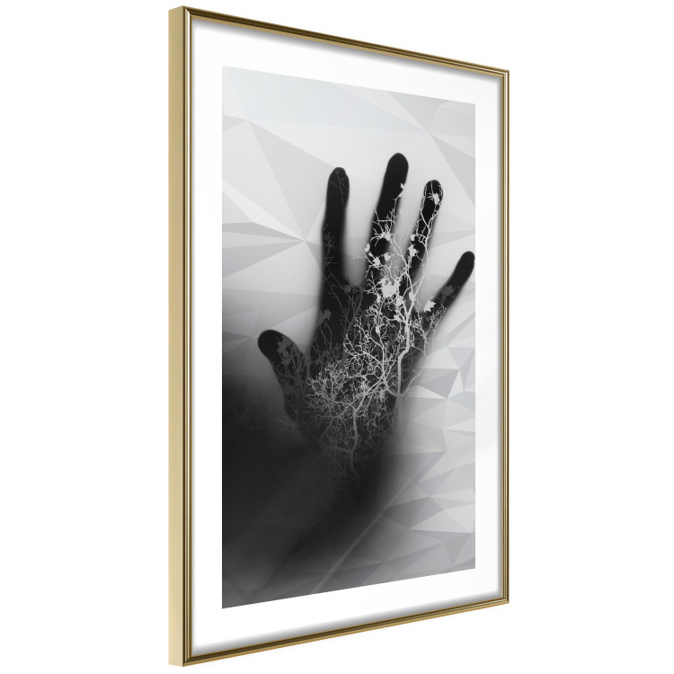 Wall Poster Magical Hand - black and white geometric abstraction with plant motif 117281 additionalImage 6