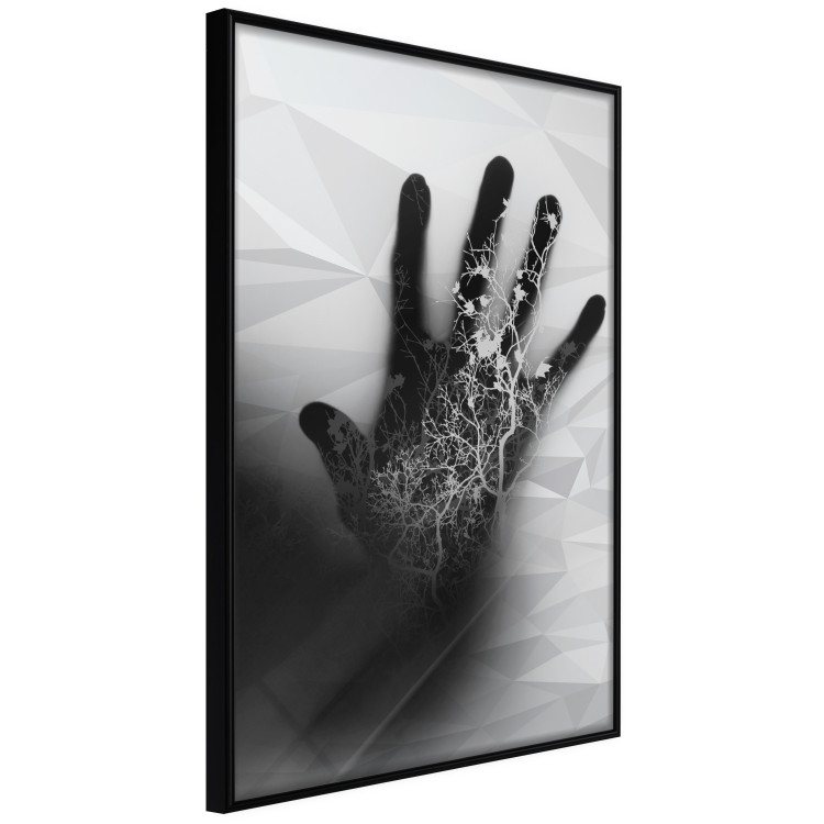 Wall Poster Magical Hand - black and white geometric abstraction with plant motif 117281 additionalImage 9