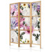 Folding Screen Floral Meadow - colorful flower plants with leaves on a light white background 118381 additionalThumb 5