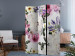 Folding Screen Floral Meadow - colorful flower plants with leaves on a light white background 118381 additionalThumb 4