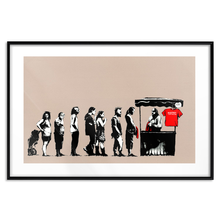 Wall Poster Destroy Capitalism - Banksy-style graffiti with people in line 118781 additionalImage 15