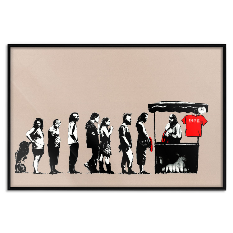 Wall Poster Destroy Capitalism - Banksy-style graffiti with people in line 118781 additionalImage 18