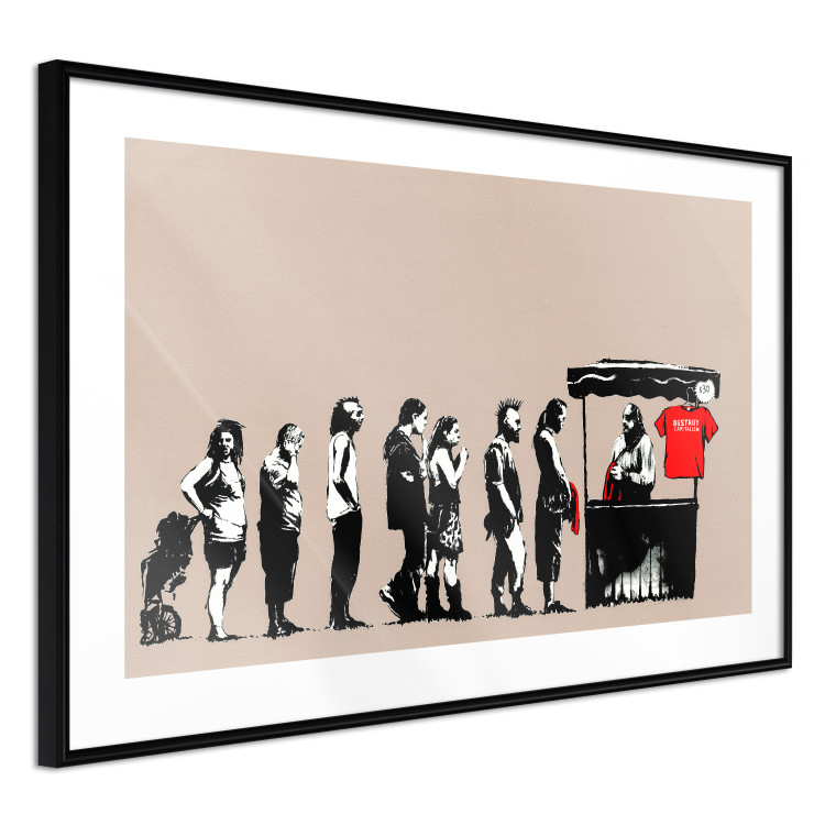 Wall Poster Destroy Capitalism - Banksy-style graffiti with people in line 118781 additionalImage 11