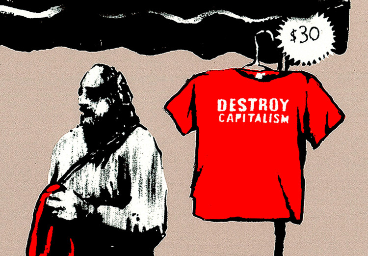 Wall Poster Destroy Capitalism - Banksy-style graffiti with people in line 118781 additionalImage 9