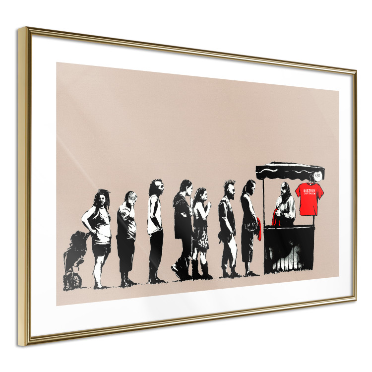 Wall Poster Destroy Capitalism - Banksy-style graffiti with people in line 118781 additionalImage 6