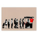 Wall Poster Destroy Capitalism - Banksy-style graffiti with people in line 118781