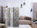 Room Divider Screen Palm Wall - gray brick texture with a colorful plant motif 122981 additionalThumb 4