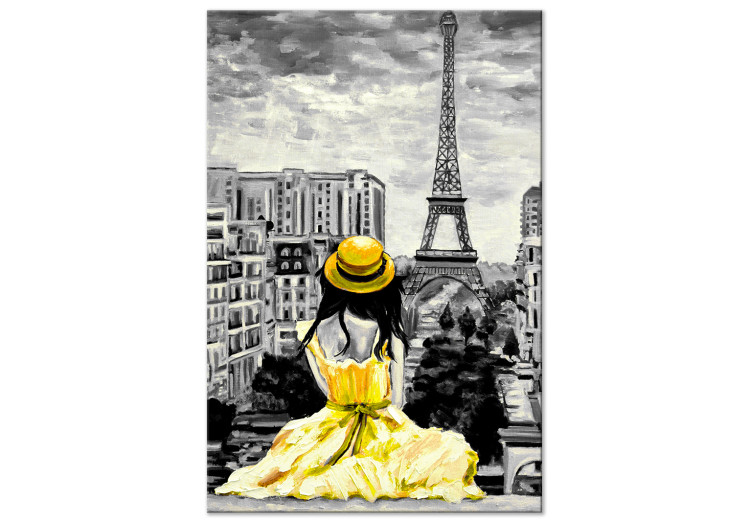 Canvas Paris Colour (1 Part) Vertical Yellow 123081