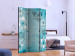Room Divider Scent of Spring (3-piece) - blue abstraction with plant motif 124281 additionalThumb 2