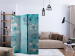 Room Divider Scent of Spring (3-piece) - blue abstraction with plant motif 124281 additionalThumb 4