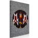 Canvas Abstract folklore - a motif resembling embroidery on grey canvas 125081 additionalThumb 2