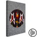 Canvas Abstract folklore - a motif resembling embroidery on grey canvas 125081 additionalThumb 6