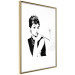 Wall Poster Audrey - black and white portrait of a woman smoking a pipe on a light background 126681 additionalThumb 7
