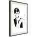 Wall Poster Audrey - black and white portrait of a woman smoking a pipe on a light background 126681 additionalThumb 2