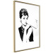 Wall Poster Audrey - black and white portrait of a woman smoking a pipe on a light background 126681 additionalThumb 12