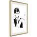 Wall Poster Audrey - black and white portrait of a woman smoking a pipe on a light background 126681 additionalThumb 3