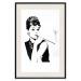 Wall Poster Audrey - black and white portrait of a woman smoking a pipe on a light background 126681 additionalThumb 19