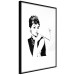 Wall Poster Audrey - black and white portrait of a woman smoking a pipe on a light background 126681 additionalThumb 8