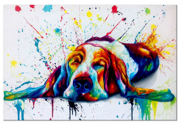 Canvas Art Print Sleepy Dog (1 Part) Wide 126981